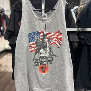 Vintage 5 Seconds of Summer Band Tank Top | 2014 Punk Rock Graphic Tee Size XL